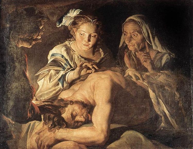 Matthias Stomer Samson nad Delilah oil painting picture